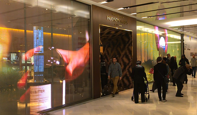美国纽约哈德逊城市广场橱窗通明屏项目